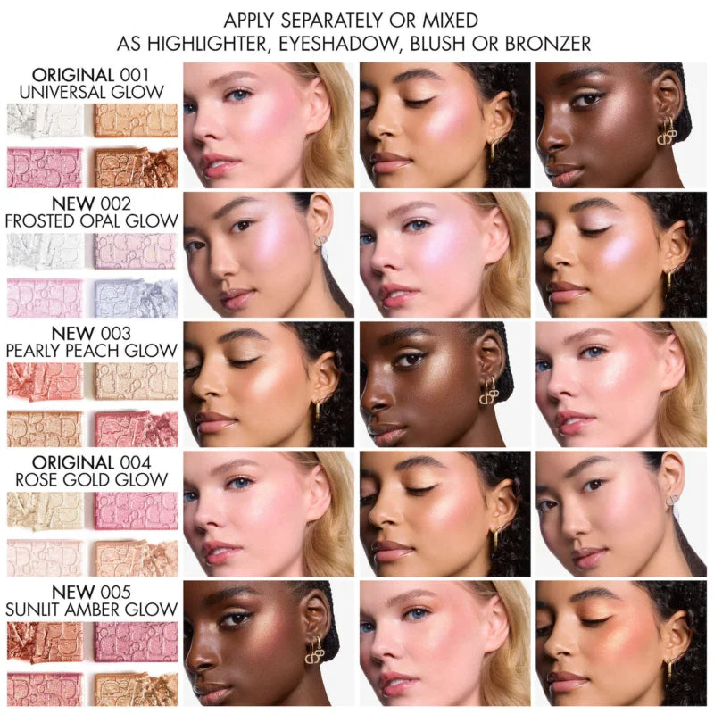 Dior 4-Color Glow Highlighter Palette – Universal & Rose Gold (New)(PREMIUM)