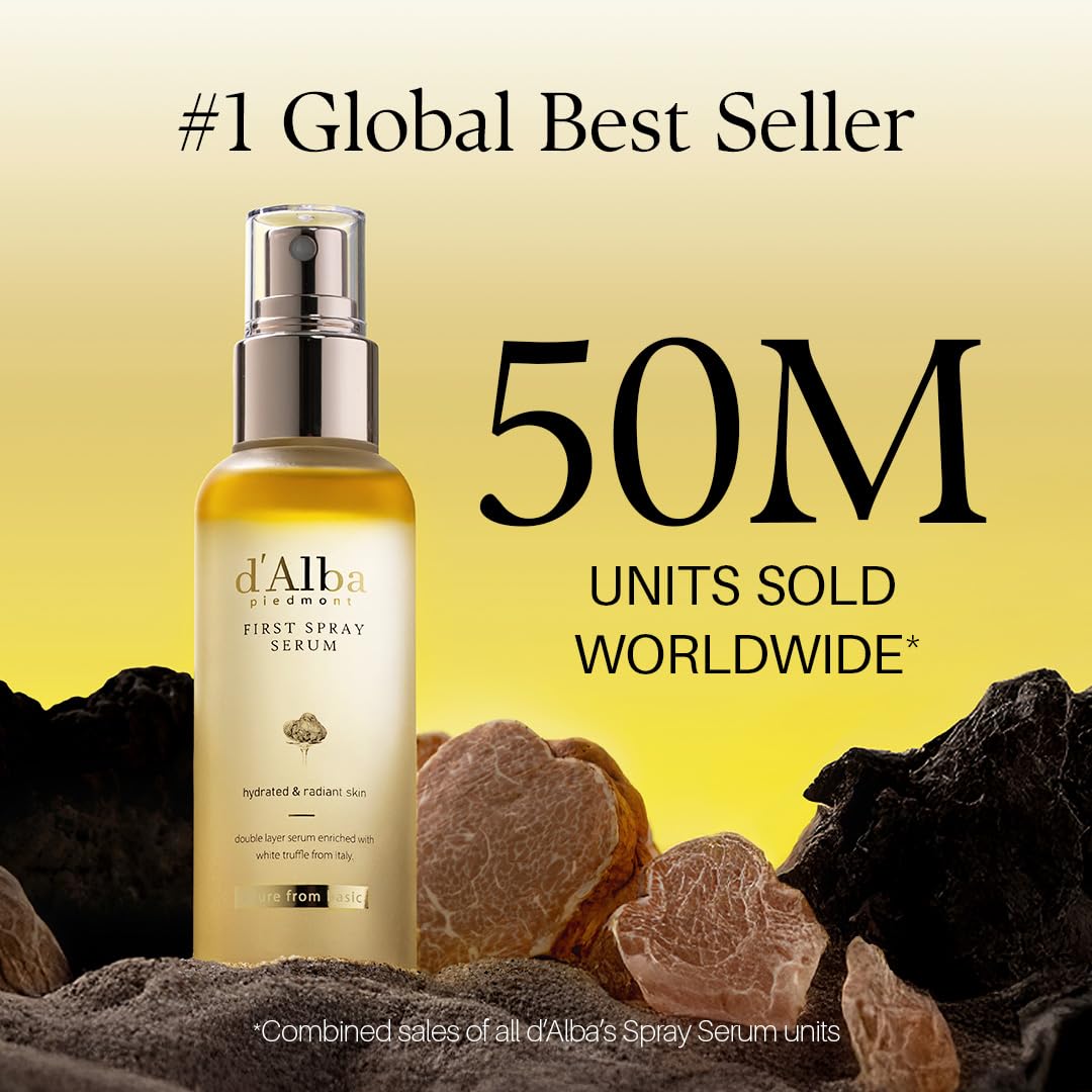 d'alba Italian White Truffle First Spray Serum Spraying Serum, Moisturising Face Spray, Surfactant-Free, Spraying for Radiant Skin, Skin Soothing, Vegan, Korean Skin Care (100 ml)